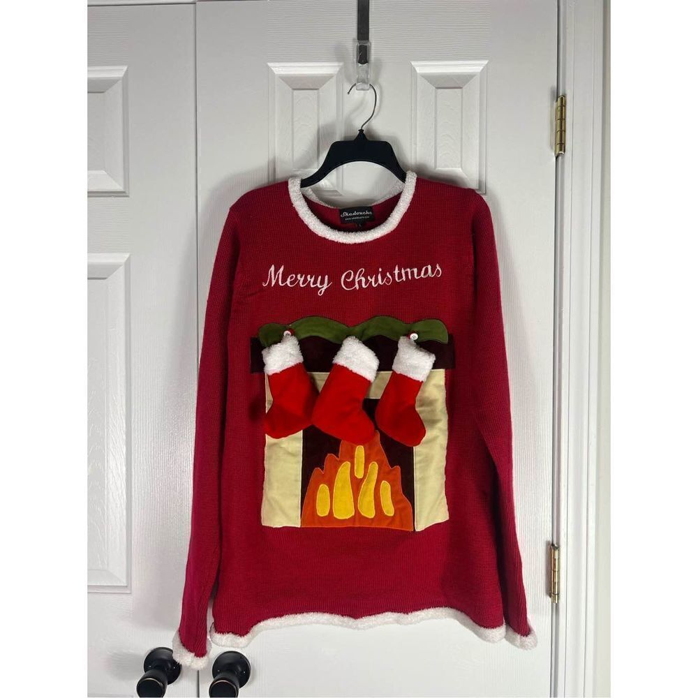 Skedouche Womens LED Christmas Sweater Size Large
